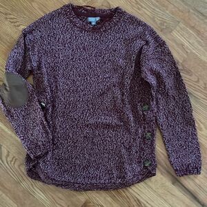 Maroon side button sweater